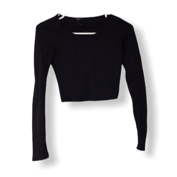 Forever 21 Tops - “5 For $25” Forever 21 Textured Black Crop Top